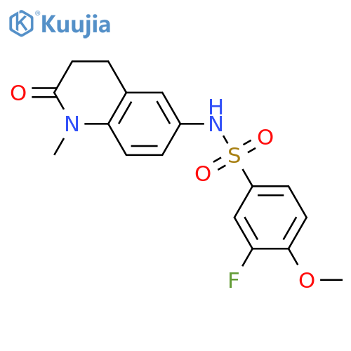 3-fluoro-4-methoxy-N-(1-methyl-2-oxo-1,2,3,4-tetrahydroquinolin-6-yl)benzene-1-sulfonamide structure
