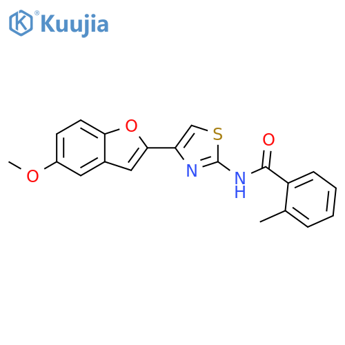 N-4-(5-methoxy-1-benzofuran-2-yl)-1,3-thiazol-2-yl-2-methylbenzamide structure