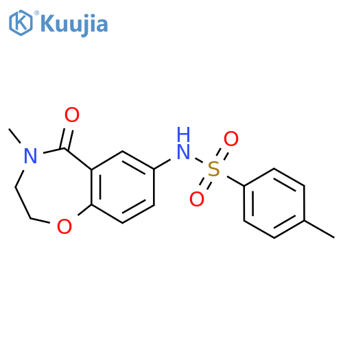 4-methyl-N-(4-methyl-5-oxo-2,3,4,5-tetrahydro-1,4-benzoxazepin-7-yl)benzene-1-sulfonamide structure