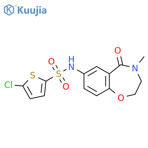 5-chloro-N-(4-methyl-5-oxo-2,3,4,5-tetrahydro-1,4-benzoxazepin-7-yl)thiophene-2-sulfonamide structure