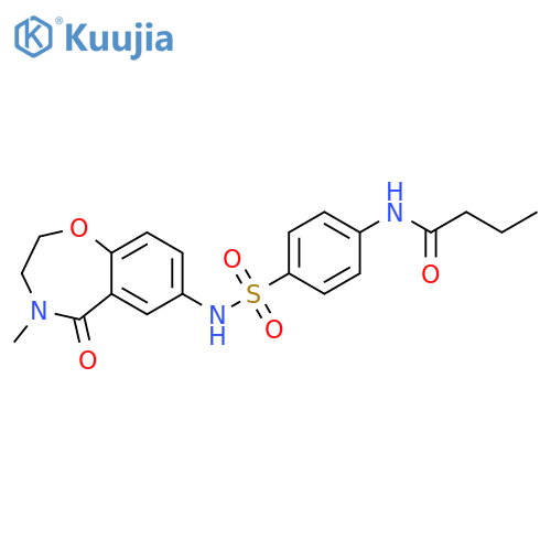 N-{4-(4-methyl-5-oxo-2,3,4,5-tetrahydro-1,4-benzoxazepin-7-yl)sulfamoylphenyl}butanamide structure