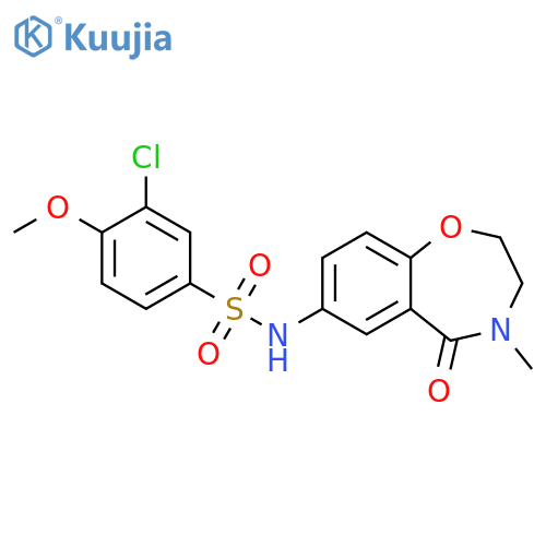 3-chloro-4-methoxy-N-(4-methyl-5-oxo-2,3,4,5-tetrahydro-1,4-benzoxazepin-7-yl)benzene-1-sulfonamide structure