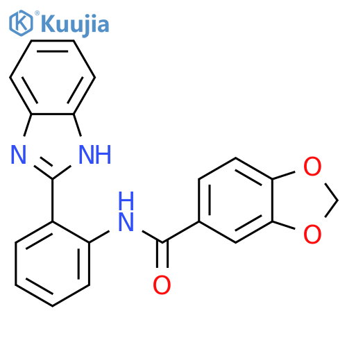 N-2-(1H-1,3-benzodiazol-2-yl)phenyl-2H-1,3-benzodioxole-5-carboxamide structure
