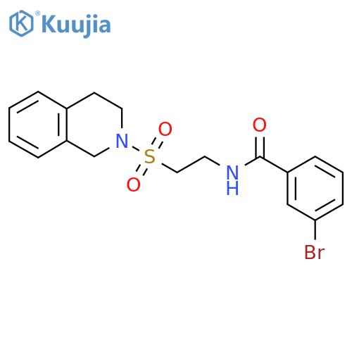 3-bromo-N-2-(1,2,3,4-tetrahydroisoquinoline-2-sulfonyl)ethylbenzamide structure