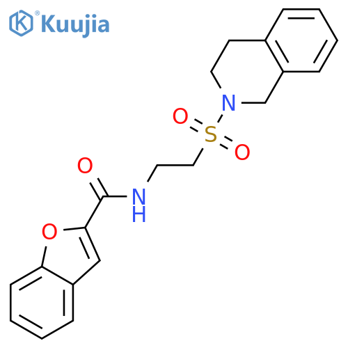 N-2-(1,2,3,4-tetrahydroisoquinoline-2-sulfonyl)ethyl-1-benzofuran-2-carboxamide structure