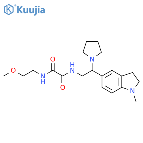 N-(2-methoxyethyl)-N'-2-(1-methyl-2,3-dihydro-1H-indol-5-yl)-2-(pyrrolidin-1-yl)ethylethanediamide structure