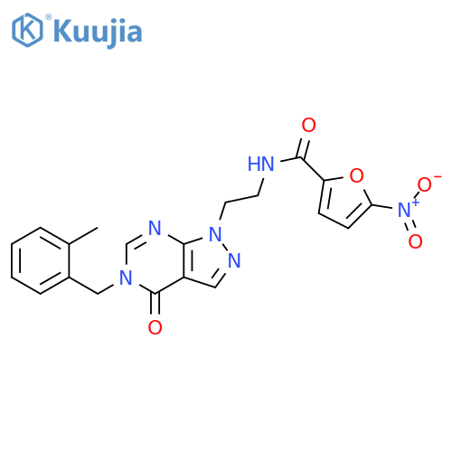 N-(2-{5-(2-methylphenyl)methyl-4-oxo-1H,4H,5H-pyrazolo3,4-dpyrimidin-1-yl}ethyl)-5-nitrofuran-2-carboxamide structure