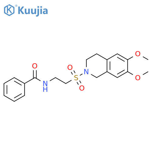N-{2-(6,7-dimethoxy-1,2,3,4-tetrahydroisoquinolin-2-yl)sulfonylethyl}benzamide structure