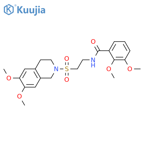 N-{2-(6,7-dimethoxy-1,2,3,4-tetrahydroisoquinolin-2-yl)sulfonylethyl}-2,3-dimethoxybenzamide structure