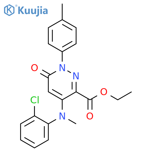 ethyl 4-{(2-chlorophenyl)methylamino}-1-(4-methylphenyl)-6-oxo-1,6-dihydropyridazine-3-carboxylate structure