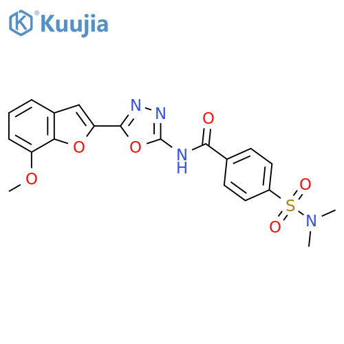 4-(dimethylsulfamoyl)-N-5-(7-methoxy-1-benzofuran-2-yl)-1,3,4-oxadiazol-2-ylbenzamide structure