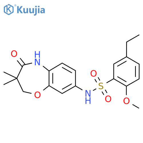 N-(3,3-dimethyl-4-oxo-2,3,4,5-tetrahydro-1,5-benzoxazepin-8-yl)-5-ethyl-2-methoxybenzene-1-sulfonamide structure