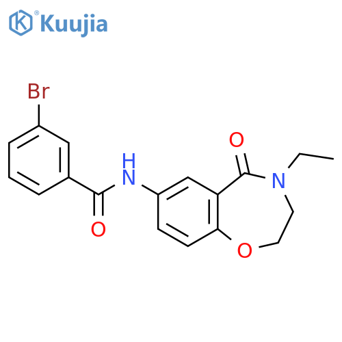 3-bromo-N-(4-ethyl-5-oxo-2,3,4,5-tetrahydro-1,4-benzoxazepin-7-yl)benzamide structure