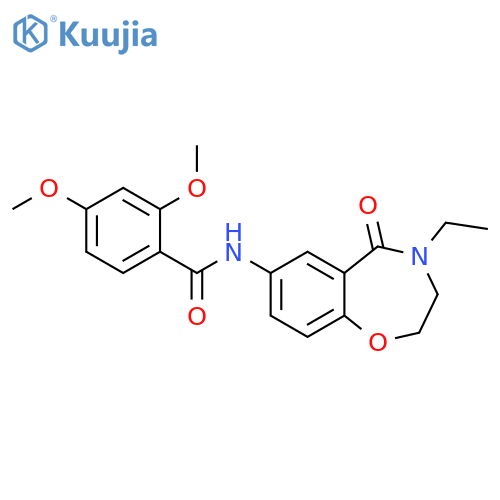 N-(4-ethyl-5-oxo-2,3,4,5-tetrahydro-1,4-benzoxazepin-7-yl)-2,4-dimethoxybenzamide structure