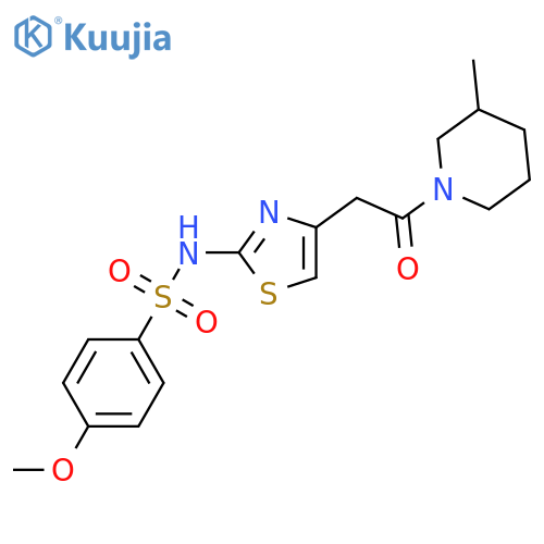 4-methoxy-N-{4-2-(3-methylpiperidin-1-yl)-2-oxoethyl-1,3-thiazol-2-yl}benzene-1-sulfonamide structure
