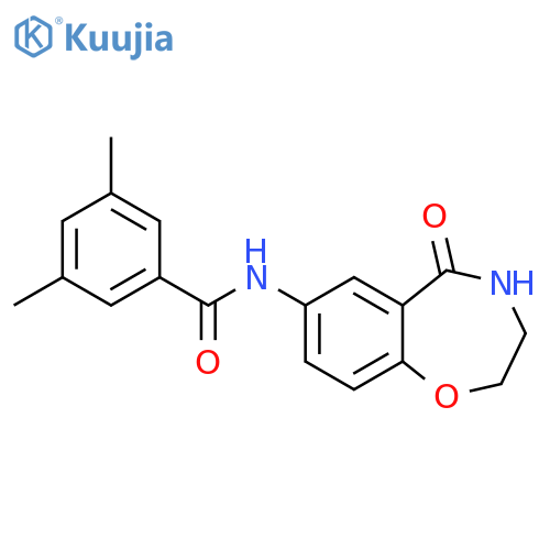 3,5-dimethyl-N-(5-oxo-2,3,4,5-tetrahydro-1,4-benzoxazepin-7-yl)benzamide structure