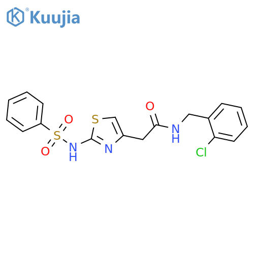 2-(2-benzenesulfonamido-1,3-thiazol-4-yl)-N-(2-chlorophenyl)methylacetamide structure