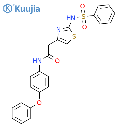 2-(2-benzenesulfonamido-1,3-thiazol-4-yl)-N-(4-phenoxyphenyl)acetamide structure