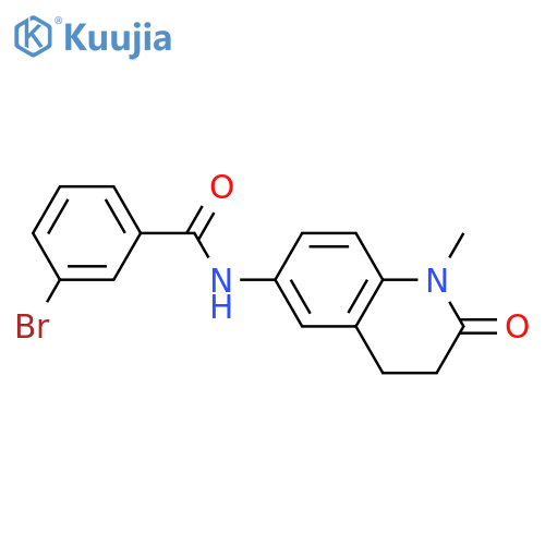 3-bromo-N-(1-methyl-2-oxo-1,2,3,4-tetrahydroquinolin-6-yl)benzamide structure