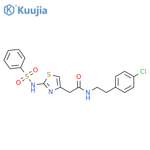 2-(2-benzenesulfonamido-1,3-thiazol-4-yl)-N-2-(4-chlorophenyl)ethylacetamide structure
