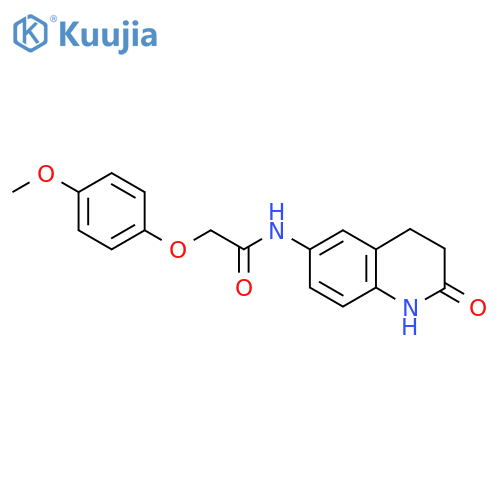 2-(4-methoxyphenoxy)-N-(2-oxo-1,2,3,4-tetrahydroquinolin-6-yl)acetamide structure
