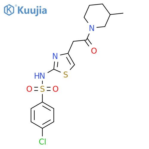 4-chloro-N-{4-2-(3-methylpiperidin-1-yl)-2-oxoethyl-1,3-thiazol-2-yl}benzene-1-sulfonamide structure