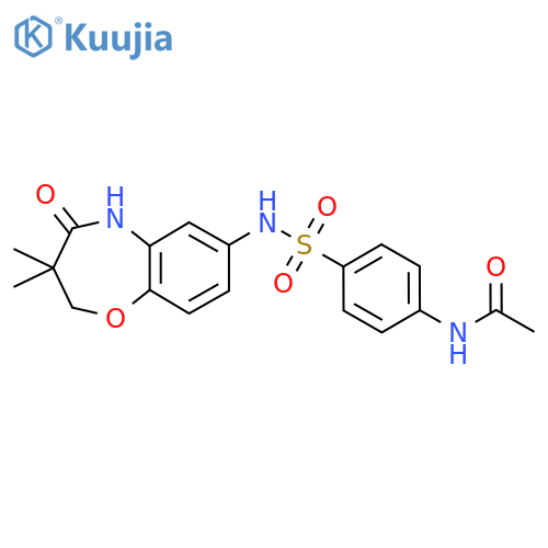N-{4-(3,3-dimethyl-4-oxo-2,3,4,5-tetrahydro-1,5-benzoxazepin-7-yl)sulfamoylphenyl}acetamide structure