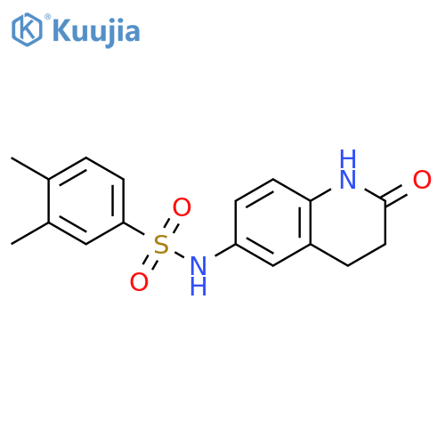 3,4-dimethyl-N-(2-oxo-1,2,3,4-tetrahydroquinolin-6-yl)benzene-1-sulfonamide structure