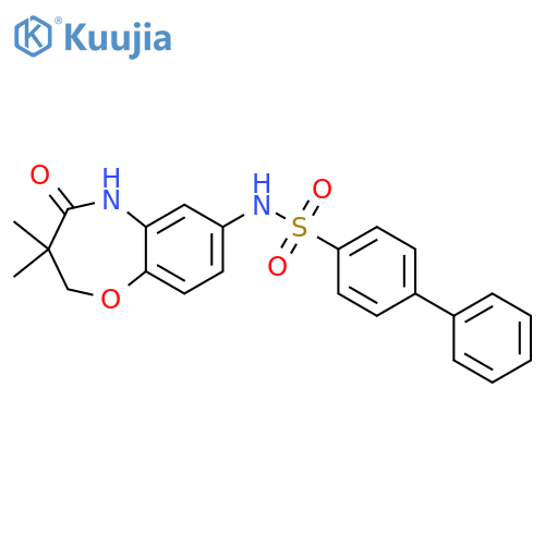 N-(3,3-dimethyl-4-oxo-2,3,4,5-tetrahydro-1,5-benzoxazepin-7-yl)-1,1'-biphenyl-4-sulfonamide structure