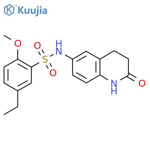 5-ethyl-2-methoxy-N-(2-oxo-1,2,3,4-tetrahydroquinolin-6-yl)benzene-1-sulfonamide structure