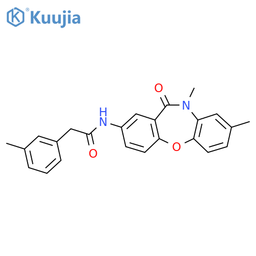 N-{6,9-dimethyl-10-oxo-2-oxa-9-azatricyclo9.4.0.0^{3,8}pentadeca-1(11),3(8),4,6,12,14-hexaen-13-yl}-2-(3-methylphenyl)acetamide structure
