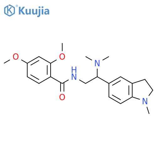 N-2-(dimethylamino)-2-(1-methyl-2,3-dihydro-1H-indol-5-yl)ethyl-2,4-dimethoxybenzamide structure