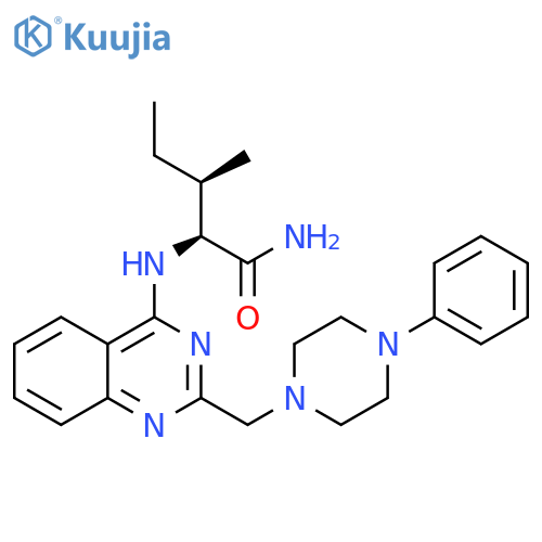 Pentanamide,3-methyl-2-[[2-[(4-phenyl-1-piperazinyl)methyl]-4-quinazolinyl]amino]-,(2S,3R)- structure