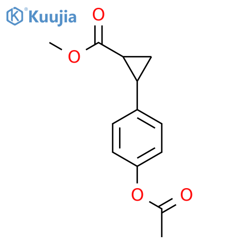 Cyclopropanecarboxylic acid, 2-[4-(acetyloxy)phenyl]-, methyl ester structure
