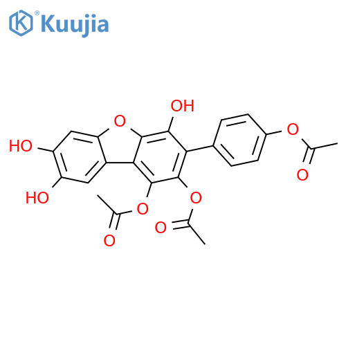1,2,4,7,8-Dibenzofuranpentol, 3-[4-(acetyloxy)phenyl]-, 1,2-diacetate structure