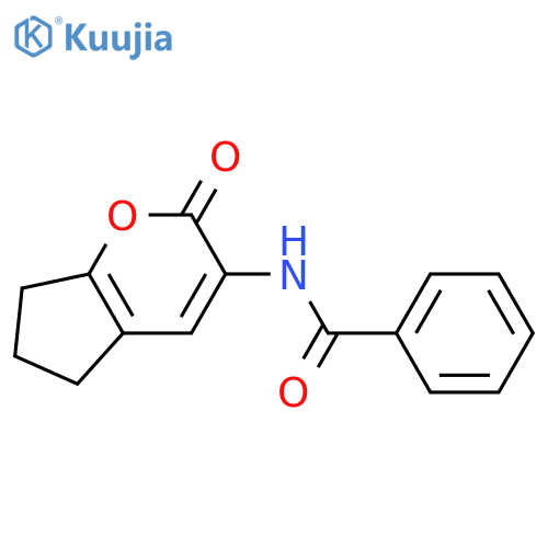 Benzamide, N-(2,5,6,7-tetrahydro-2-oxocyclopenta[b]pyran-3-yl)- structure