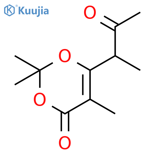 4H-1,3-Dioxin-4-one, 2,2,5-trimethyl-6-(1-methyl-2-oxopropyl)- structure