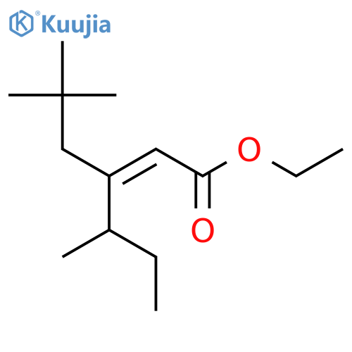 2-Hexenoic acid, 5,5-dimethyl-3-(1-methylpropyl)-, ethyl ester, (2E)- structure