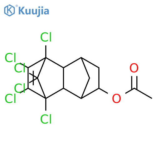 1,8,9,10,11,11-hexachlorotetracyclo[6.2.1.1^{3,6}.0^{2,7}]dodec-9-en-4-yl acetate structure