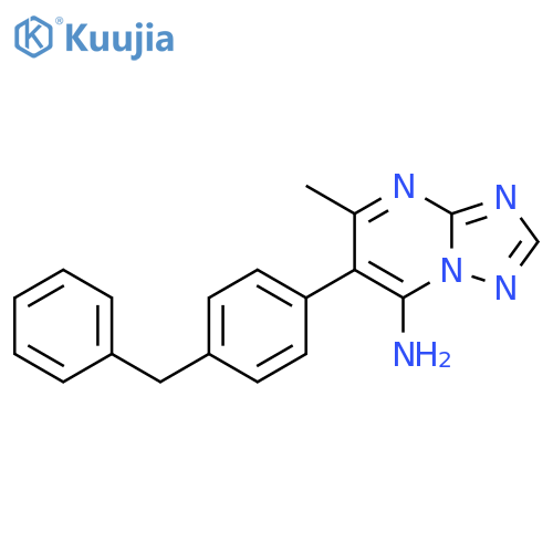 [1,2,4]Triazolo[1,5-a]pyrimidin-7-amine,5-methyl-6-[4-(phenylmethyl)phenyl]- structure