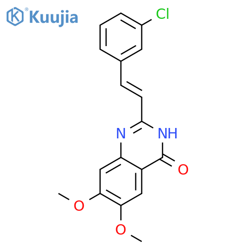 4(3H)-Quinazolinone, 2-[(1E)-2-(3-chlorophenyl)ethenyl]-6,7-dimethoxy- structure