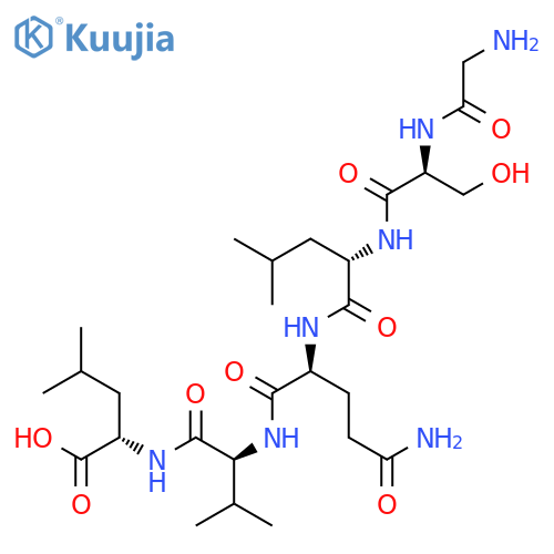 L-Leucine, N-[N-[N2-[N-(N-glycyl-L-seryl)-L-leucyl]-L-glutaminyl]-L-valyl]- structure
