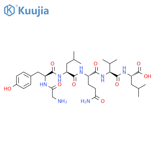 L-Leucine, N-[N-[N2-[N-(N-glycyl-L-tyrosyl)-L-leucyl]-L-glutaminyl]-L-valyl]- structure
