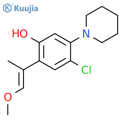 Phenol, 4-chloro-2-(2-methoxy-1-methylethenyl)-5-(1-piperidinyl)- structure