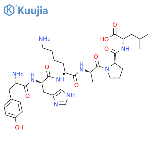 L-Leucine, N-[1-[N-[N2-(N-L-tyrosyl-L-histidyl)-L-lysyl]-L-alanyl]-L-prolyl]- structure