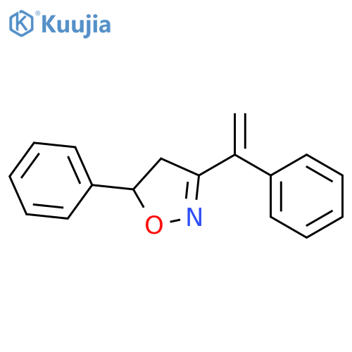 Isoxazole, 4,5-dihydro-5-phenyl-3-(1-phenylethenyl)- structure