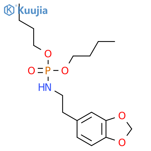 Phosphoramidic acid, [2-(1,3-benzodioxol-5-yl)ethyl]-, dibutyl ester structure