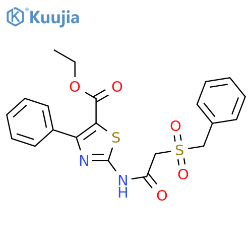 ethyl 4-phenyl-2-(2-phenylmethanesulfonylacetamido)-1,3-thiazole-5-carboxylate structure