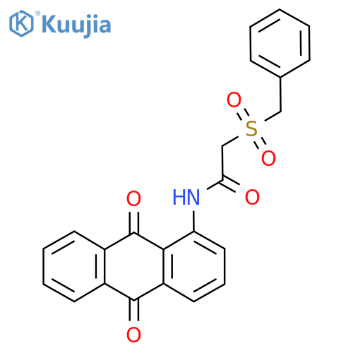 N-(9,10-dioxo-9,10-dihydroanthracen-1-yl)-2-phenylmethanesulfonylacetamide structure