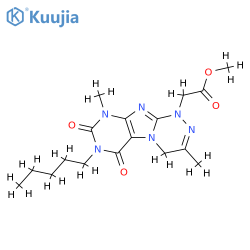 methyl 2-{3,9-dimethyl-6,8-dioxo-7-pentyl-1H,4H,6H,7H,8H,9H-1,2,4triazino4,3-gpurin-1-yl}acetate structure
